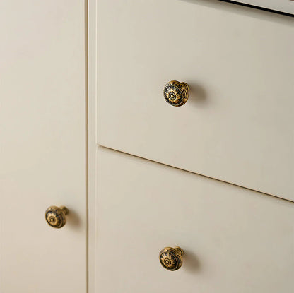 Bronze Floral Rosette Cabinet Knobs for Drawers
