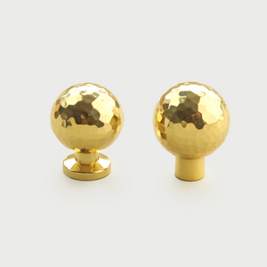 Hammered Gold Brass Cabinet Knobs, Single Hole