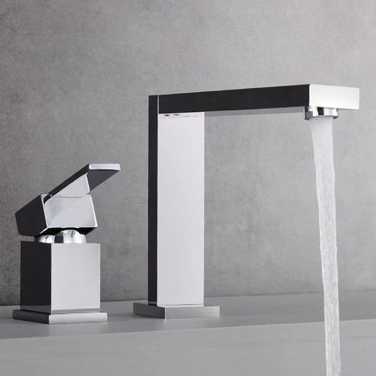Contemporary Square 2-Hole Single-Handle Bathroom Faucet