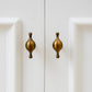 French Retro Turned Brass Cabinet Pulls and Knobs