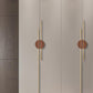 1Paired Semicircle Wood Cabinet Pulls with Brass Bar