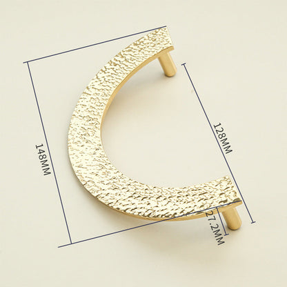 Textured Gold Brass Half Moon Cabinet Pulls