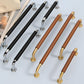 Leather-Wrapped Round Bar Cabinet Pulls and Door Handles