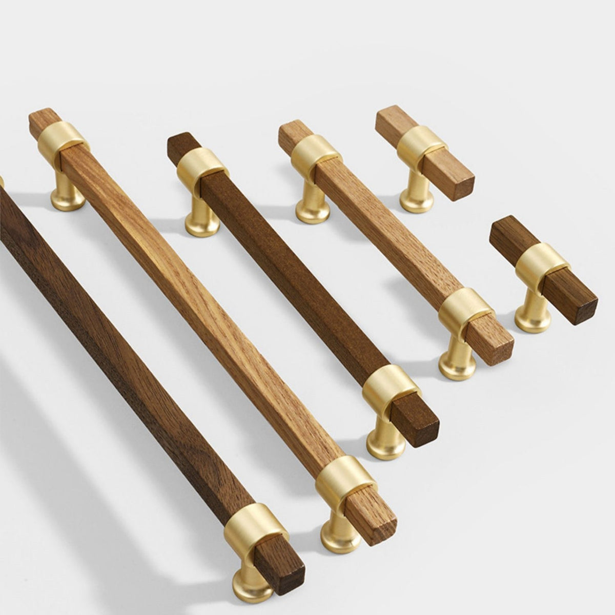 Wood Square Bar Cabinet Pulls and T-Knobs for Wardrobes
