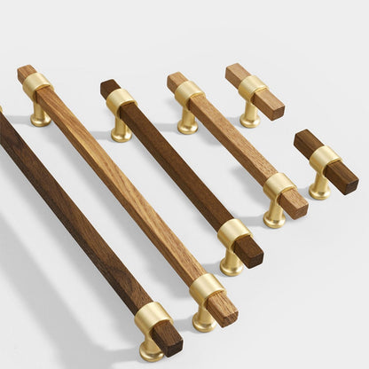 Wood Square Bar Cabinet Pulls and T-Knobs for Wardrobes