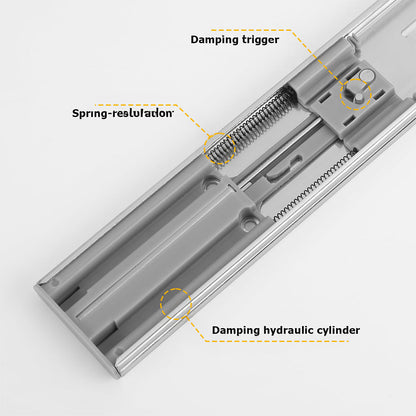 Soft Close Ball Bearing Full Extension Side Mount Drawer Slides 100 LB Load Capacity