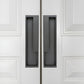 Slotted Recessed Cabinet Pulls in Gold, Black, and Gray