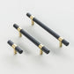 Nordic Black Mesh Knurled Brass Handle Simple Cabinet Wardrobe Pulls