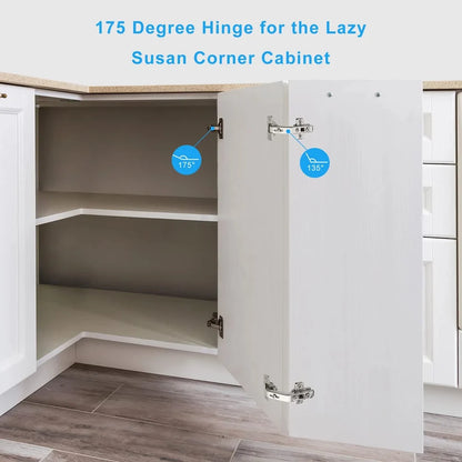 Orion 175° Soft-Close Frameless Lazy Susan Hinges – Full Overlay, 2-Pack