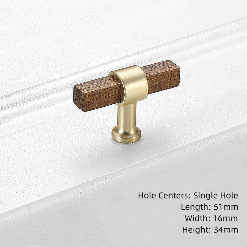 Wood Square Bar Cabinet Pulls and T-Knobs for Wardrobes
