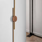 1Paired Semicircle Wood Cabinet Pulls with Brass Bar