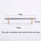 Two-Tone Round Bar Cabinet Handles with Brass Feet