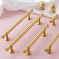 Gold-Finish Turned Brass Cabinet Handles and Knobs for Wardrobes