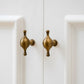 French Retro Turned Brass Cabinet Pulls and Knobs