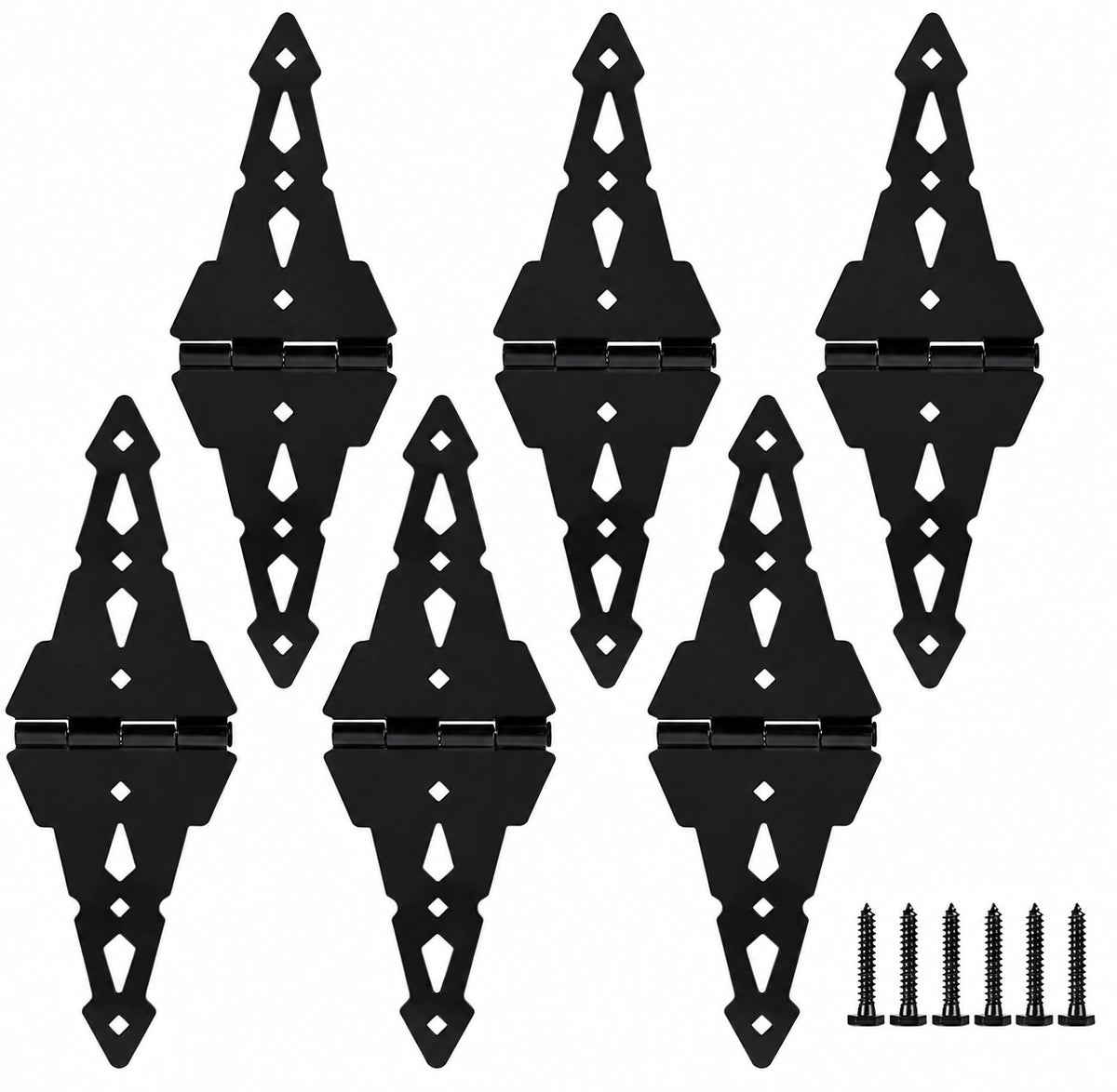 Heavy-Duty 8-Inch Black Strap Gate Hinges for Wood Gates