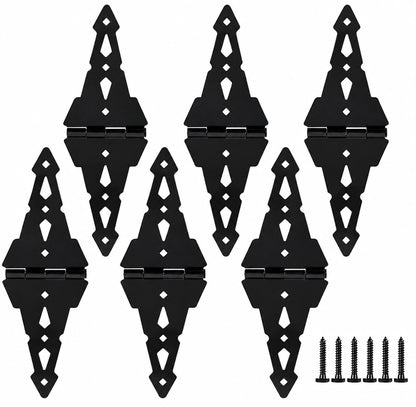 Heavy-Duty 8-Inch Black Strap Gate Hinges for Wood Gates