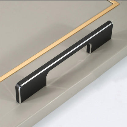 Two-Tone Black Aluminum Alloy Cabinet Handles and Pulls