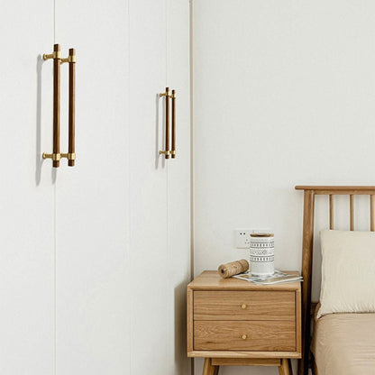 Wood Square Bar Cabinet Pulls and T-Knobs for Wardrobes