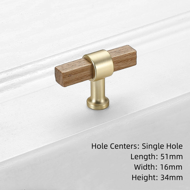 Wood Square Bar Cabinet Pulls and T-Knobs for Wardrobes
