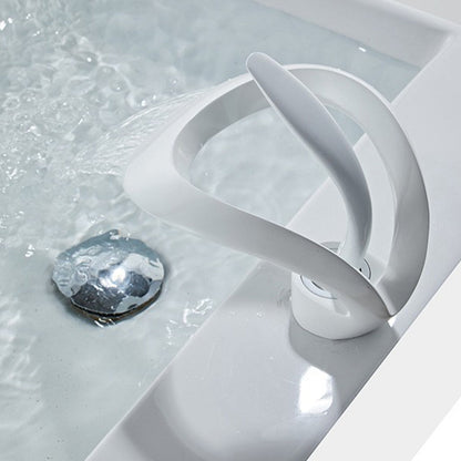 Veyra Waterfall Bathroom Sink Faucet, Modern Single Hole Single Lever Vanity Faucet