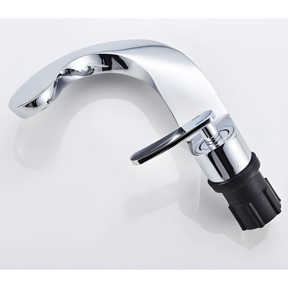 Elara Elegant Bathroom Sink Faucet Single Lever, Solid Brass Single Hole Vanity Faucet