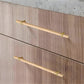 Wood and Brass Round Bar Cabinet Handles and Drawer Pulls