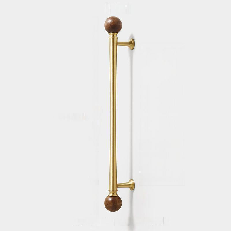 Walnut and Gold Cabinet Pulls, Knob, and Pendant Pull