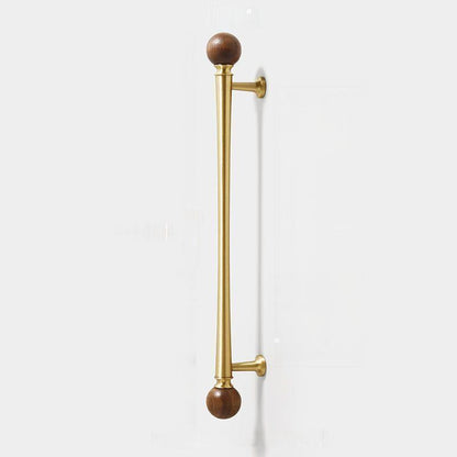 Walnut and Gold Cabinet Pulls, Knob, and Pendant Pull
