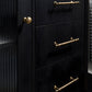 Bronze Ribbed Solid Brass Cabinet Pulls and Matching Knob