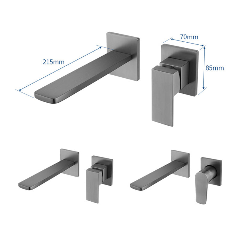 Siena Modern Concealed Wall-Mounted Bathroom Sink Faucet with Slim Spout