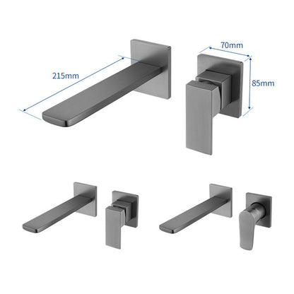 Siena Modern Concealed Wall-Mounted Bathroom Sink Faucet with Slim Spout