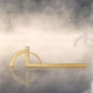 Paired Half Moon Cabinet Pulls with Bar Handles