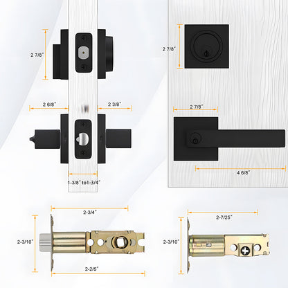 Keyed Entry Door Handle and Deadbolt Set for Exterior Doors
