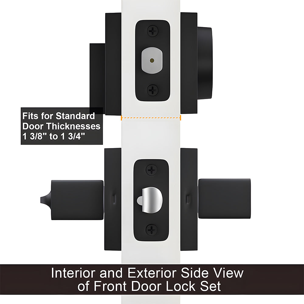Keyed Entry Door Handle and Deadbolt Set for Exterior Doors