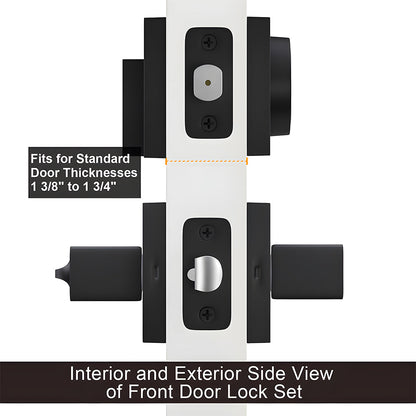 Keyed Entry Door Handle and Deadbolt Set for Exterior Doors