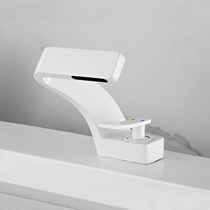 Sereno Waterfall Single Lever Brass Bathroom Sink Faucet, Single Hole Basin Faucet
