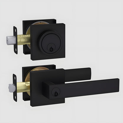 Keyed Entry Door Handle and Deadbolt Set for Exterior Doors