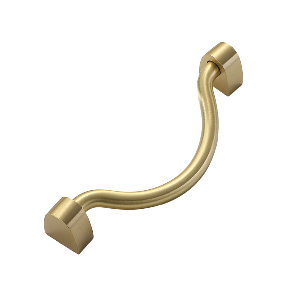 Brushed Brass S-Curve Drop Bail Drawer Pulls for Dressers