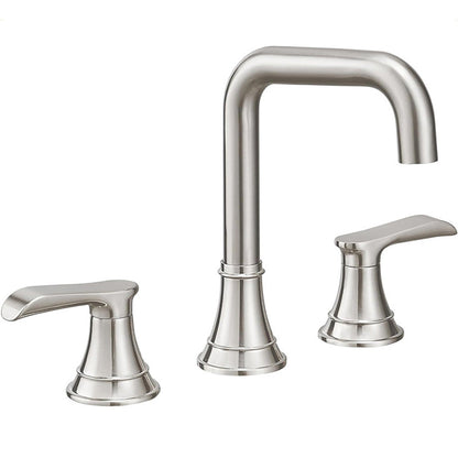 Smartis Modern 3 Hole Waterfall Bathroom Sink Faucet with Dual Handles