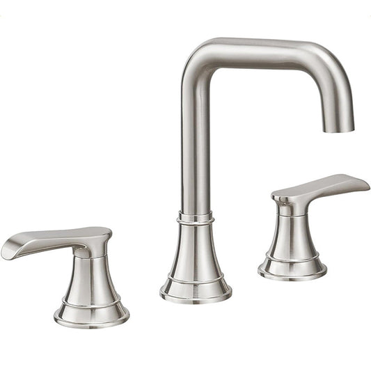 Smartis Modern 3 Hole Waterfall Bathroom Sink Faucet with Dual Handles