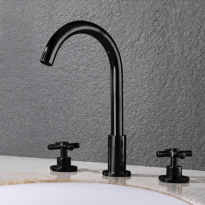 Novatek Modern High-Arc Two-Handle 3-Hole Widespread Bathroom Sink Faucet