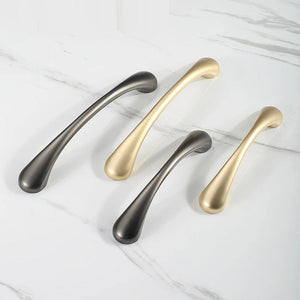 Modern Curved Cabinet Handles and Round Knobs
