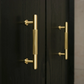 Ribbed Solid Brass Cabinet Pulls and Matching Knobs