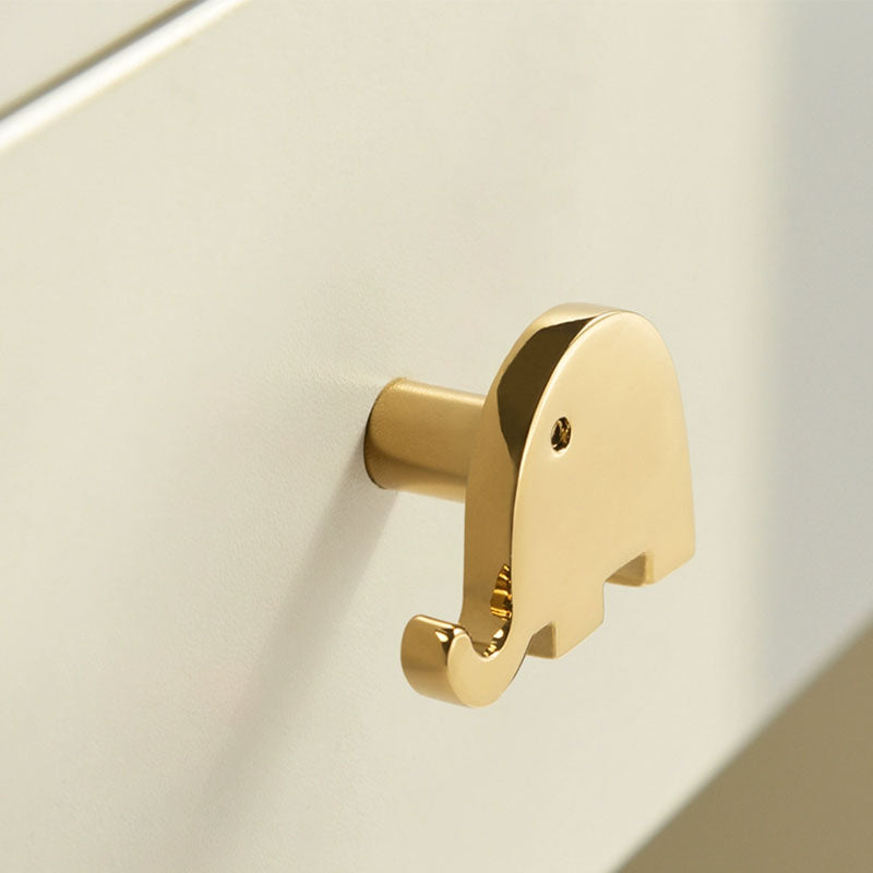 Brass Elephant Dresser Knobs in Three Finishes