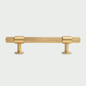 Knurled Brass Cabinet Pulls and Knobs in Gold