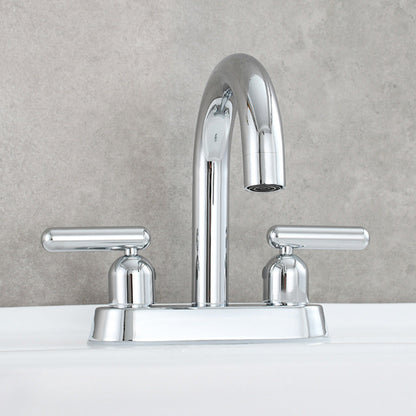 Tempra Modern Three-Hole Two-Handle Bathroom Sink Faucet