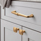 Gold / White Curved Cabinet Handles and Matching Knobs