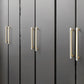Two-Tone Rectangular Cabinet Pulls with Matching Square Knobs