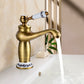 Retro Solid Brass Single Hole Bathroom Faucet