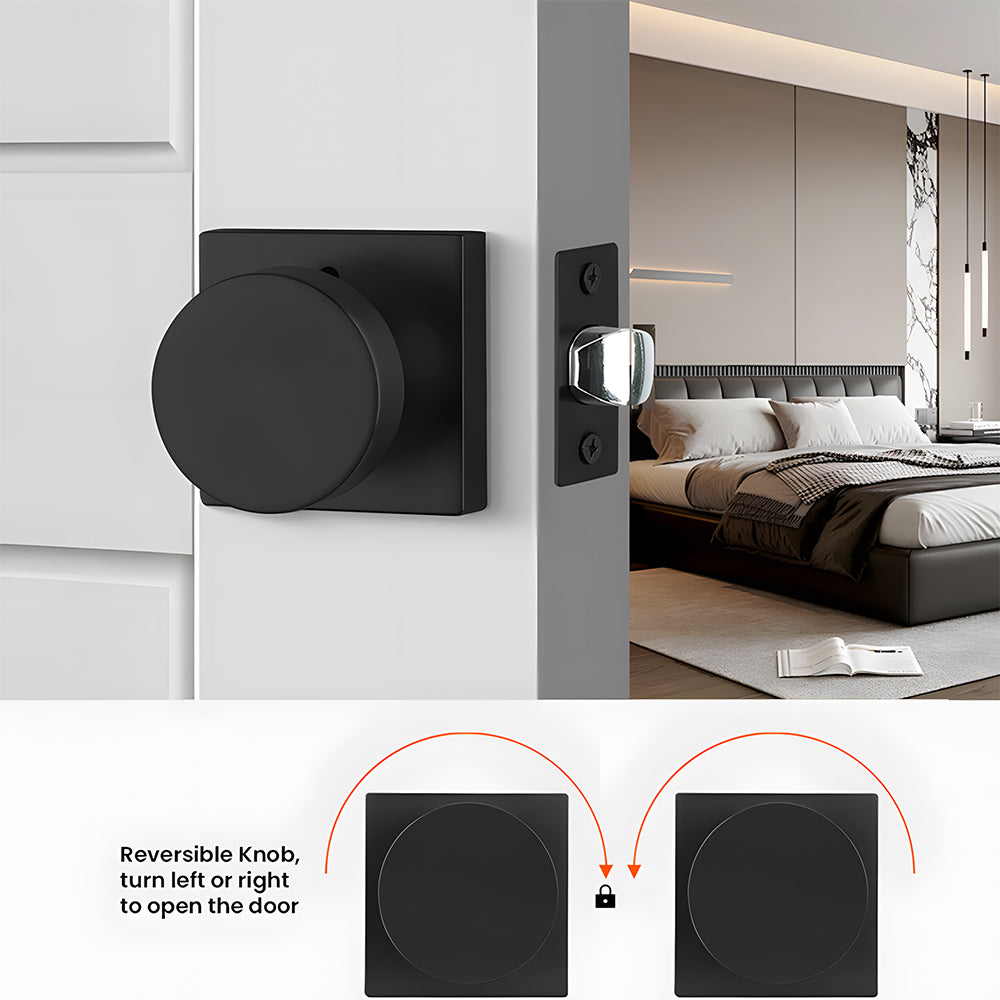 Heavy Duty Square Door Knobs for Closet, Hallway and Bathroom Doors